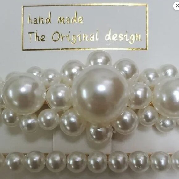 Handmade white Pearl Hair Clips NEW - Picture 2 of 3